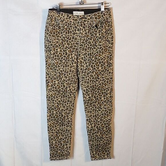 Knix Rose Stretch Animal Print Denim Jeans - Picture 1 of 7